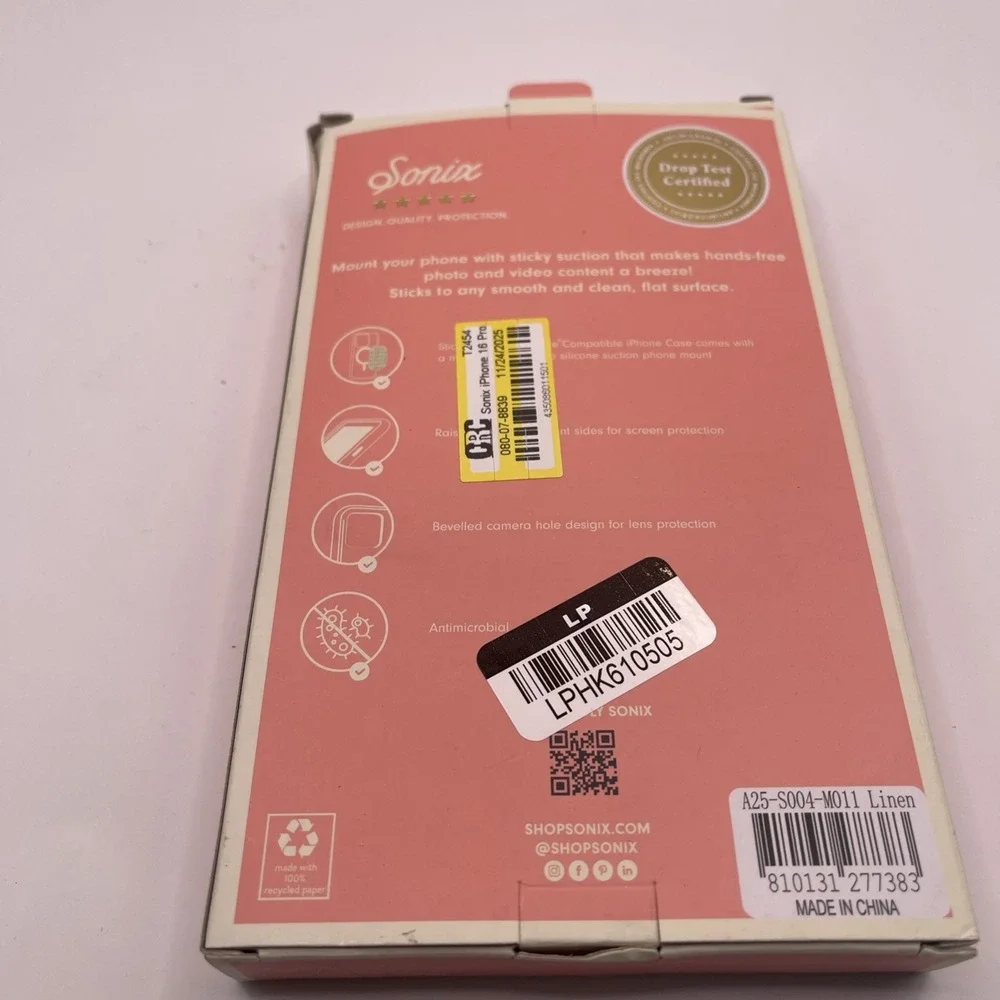 NEW Sonix Apple iPhone 16 Pro Max Suction Phone Case with MagSafe - Linen